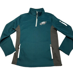 Philadelphia Eagles 1/4 Zip Pullover Mens Small NFL Team Apparel Green